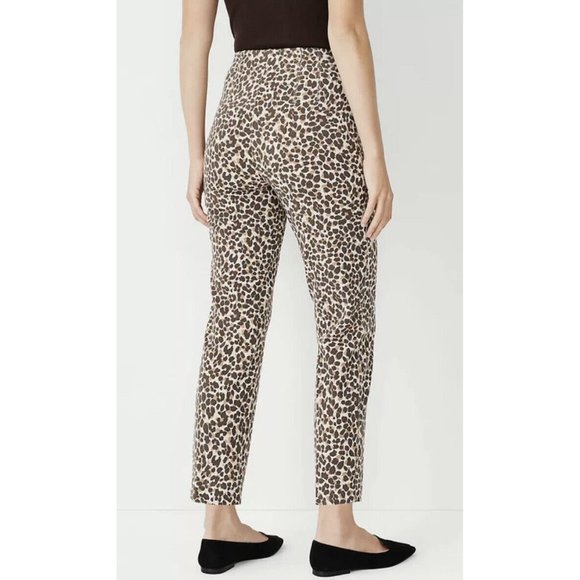 ANN TAYLOR The Petite Animal Print Slim Pant - Rich Camel - Picture 3 of 7